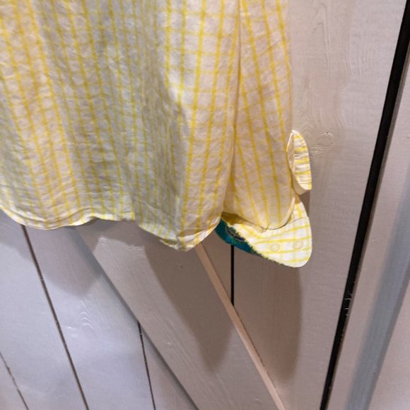 Lauren Ralph Lauren yellow check button up shirt paisley cuffs large - Picture 5 of 8